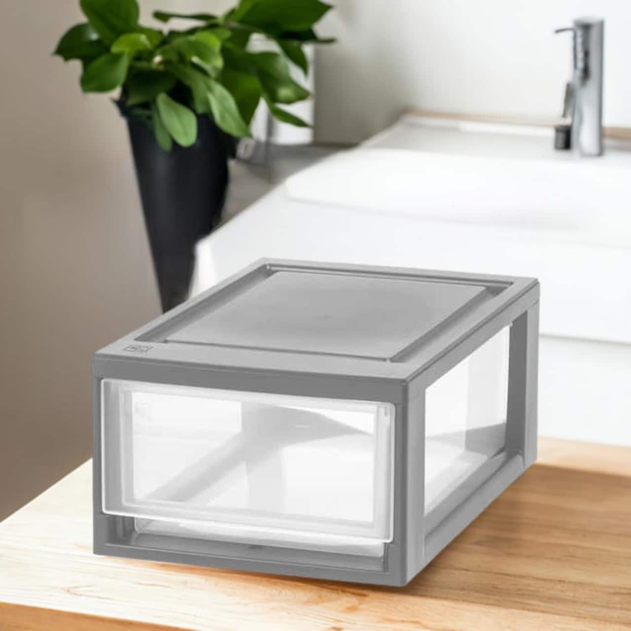 Iris® Gray Small Stacking Drawer, 5 Pack